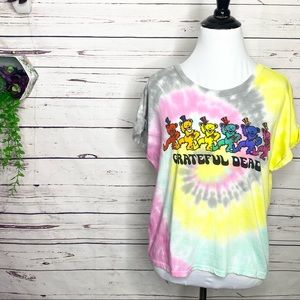 Grateful Dead Dancing Bears Rainbow Tie Dye T-Shirt Size Small